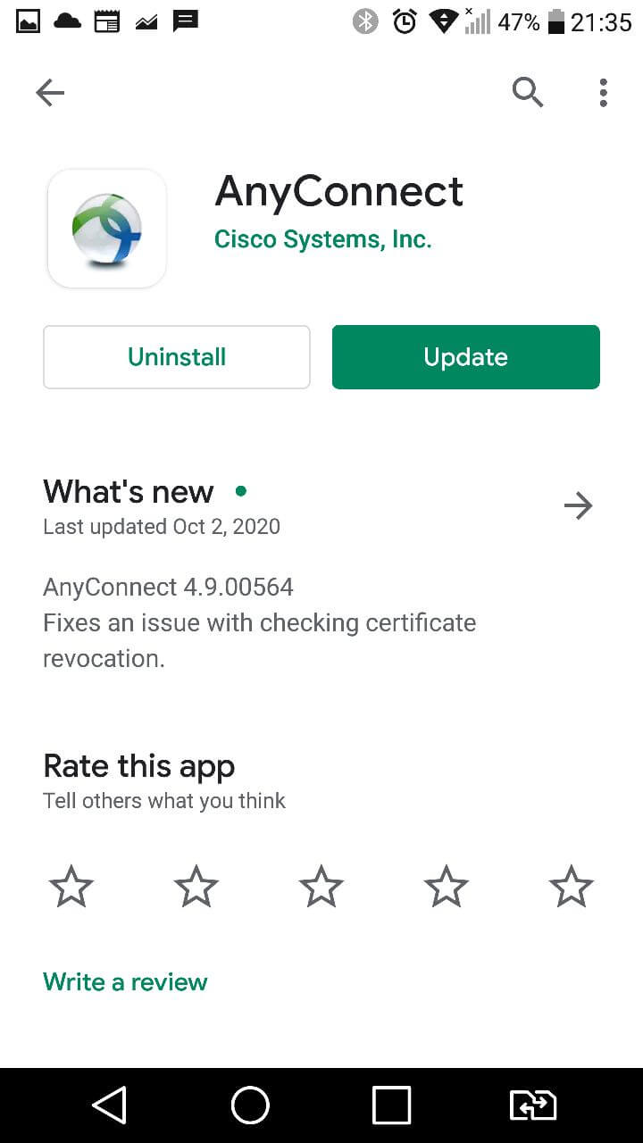 google play anyconnect app
